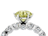 White gold Round Diamond Side Stone Engagement Ring with Six-Prong Setting_16