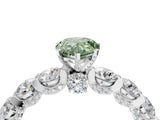 White gold Round Diamond Side Stone Engagement Ring with Six-Prong Setting_16