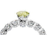 White gold Round Diamond Side Stone Engagement Ring with Six-Prong Setting_16