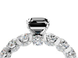 White gold Round Diamond Side Stone Engagement Ring with Six-Prong Setting_16