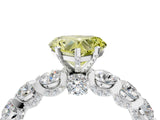 White gold Round Diamond Side Stone Engagement Ring with Six-Prong Setting_16