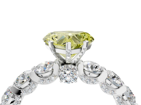 White gold Round Diamond Side Stone Engagement Ring with Six-Prong Setting_16