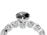 White gold Round Diamond Side Stone Engagement Ring with Six-Prong Setting_16