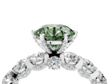 White gold Round Diamond Side Stone Engagement Ring with Six-Prong Setting_16