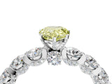 White gold Round Diamond Side Stone Engagement Ring with Six-Prong Setting_16