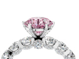 White gold Round Diamond Side Stone Engagement Ring with Six-Prong Setting_16