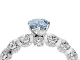 White gold Round Diamond Side Stone Engagement Ring with Six-Prong Setting_16