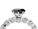 White gold Round Diamond Side Stone Engagement Ring with Six-Prong Setting_16