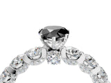 White gold Round Diamond Side Stone Engagement Ring with Six-Prong Setting_16