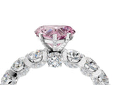 White gold Round Diamond Side Stone Engagement Ring with Six-Prong Setting_16