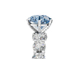 White gold Round Diamond Side Stone Engagement Ring with Six-Prong Setting_17