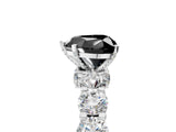 White gold Round Diamond Side Stone Engagement Ring with Six-Prong Setting_17