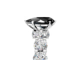 White gold Round Diamond Side Stone Engagement Ring with Six-Prong Setting_17