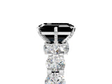 White gold Round Diamond Side Stone Engagement Ring with Six-Prong Setting_17