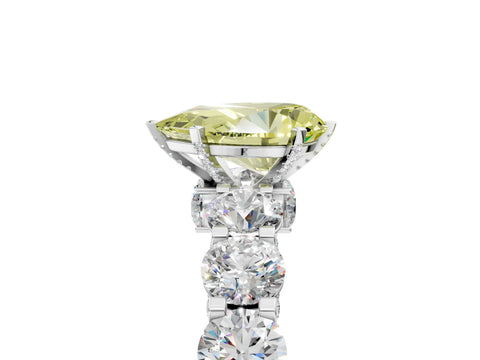 White gold Round Diamond Side Stone Engagement Ring with Six-Prong Setting_17