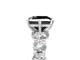 White gold Round Diamond Side Stone Engagement Ring with Six-Prong Setting_17