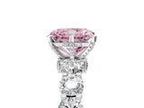 White gold Round Diamond Side Stone Engagement Ring with Six-Prong Setting_17