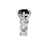 White gold Round Diamond Side Stone Engagement Ring with Six-Prong Setting_17