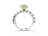 White gold Round Diamond Side Stone Engagement Ring with Six-Prong Setting_17
