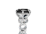 White gold Round Diamond Side Stone Engagement Ring with Six-Prong Setting_17
