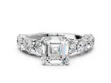 White gold Round Diamond Side Stone Engagement Ring with Six-Prong Setting_18