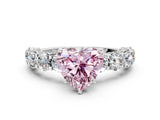 White gold Round Diamond Side Stone Engagement Ring with Six-Prong Setting_18