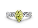 White gold Round Diamond Side Stone Engagement Ring with Six-Prong Setting_18