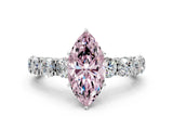 White gold Round Diamond Side Stone Engagement Ring with Six-Prong Setting_18