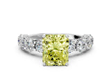 White gold Round Diamond Side Stone Engagement Ring with Six-Prong Setting_18