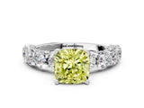 White gold Round Diamond Side Stone Engagement Ring with Six-Prong Setting_18