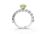 White gold Round Diamond Side Stone Engagement Ring with Six-Prong Setting_19