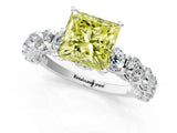 White gold Round Diamond Side Stone Engagement Ring with Six-Prong Setting_19