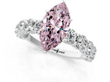 White gold Round Diamond Side Stone Engagement Ring with Six-Prong Setting_19