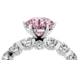 White gold Round Diamond Side Stone Engagement Ring with Six-Prong Setting_19