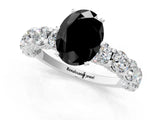 White gold Round Diamond Side Stone Engagement Ring with Six-Prong Setting_1