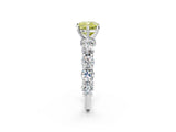 White gold Round Diamond Side Stone Engagement Ring with Six-Prong Setting_2