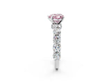 White gold Round Diamond Side Stone Engagement Ring with Six-Prong Setting_20