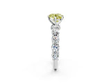 White gold Round Diamond Side Stone Engagement Ring with Six-Prong Setting_20