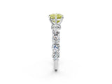 White gold Round Diamond Side Stone Engagement Ring with Six-Prong Setting_20