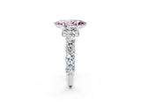 White gold Round Diamond Side Stone Engagement Ring with Six-Prong Setting_20