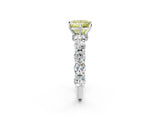 White gold Round Diamond Side Stone Engagement Ring with Six-Prong Setting_20