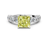 White gold Round Diamond Side Stone Engagement Ring with Six-Prong Setting_20