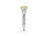 White gold Round Diamond Side Stone Engagement Ring with Six-Prong Setting_20