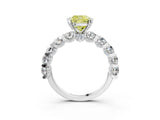 White gold Round Diamond Side Stone Engagement Ring with Six-Prong Setting_21