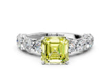 White gold Round Diamond Side Stone Engagement Ring with Six-Prong Setting_21