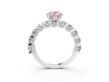 White gold Round Diamond Side Stone Engagement Ring with Six-Prong Setting_21