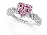 White gold Round Diamond Side Stone Engagement Ring with Six-Prong Setting_22