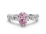 White gold Round Diamond Side Stone Engagement Ring with Six-Prong Setting_22