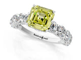 White gold Round Diamond Side Stone Engagement Ring with Six-Prong Setting_22