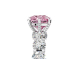 White gold Round Diamond Side Stone Engagement Ring with Six-Prong Setting_23